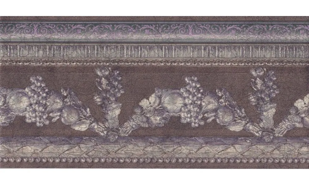 Gold Silver Vintage Fruits 87975 Wallpaper Border