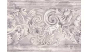 Grey White Stone Column Molding SF78330B Wallpaper Border