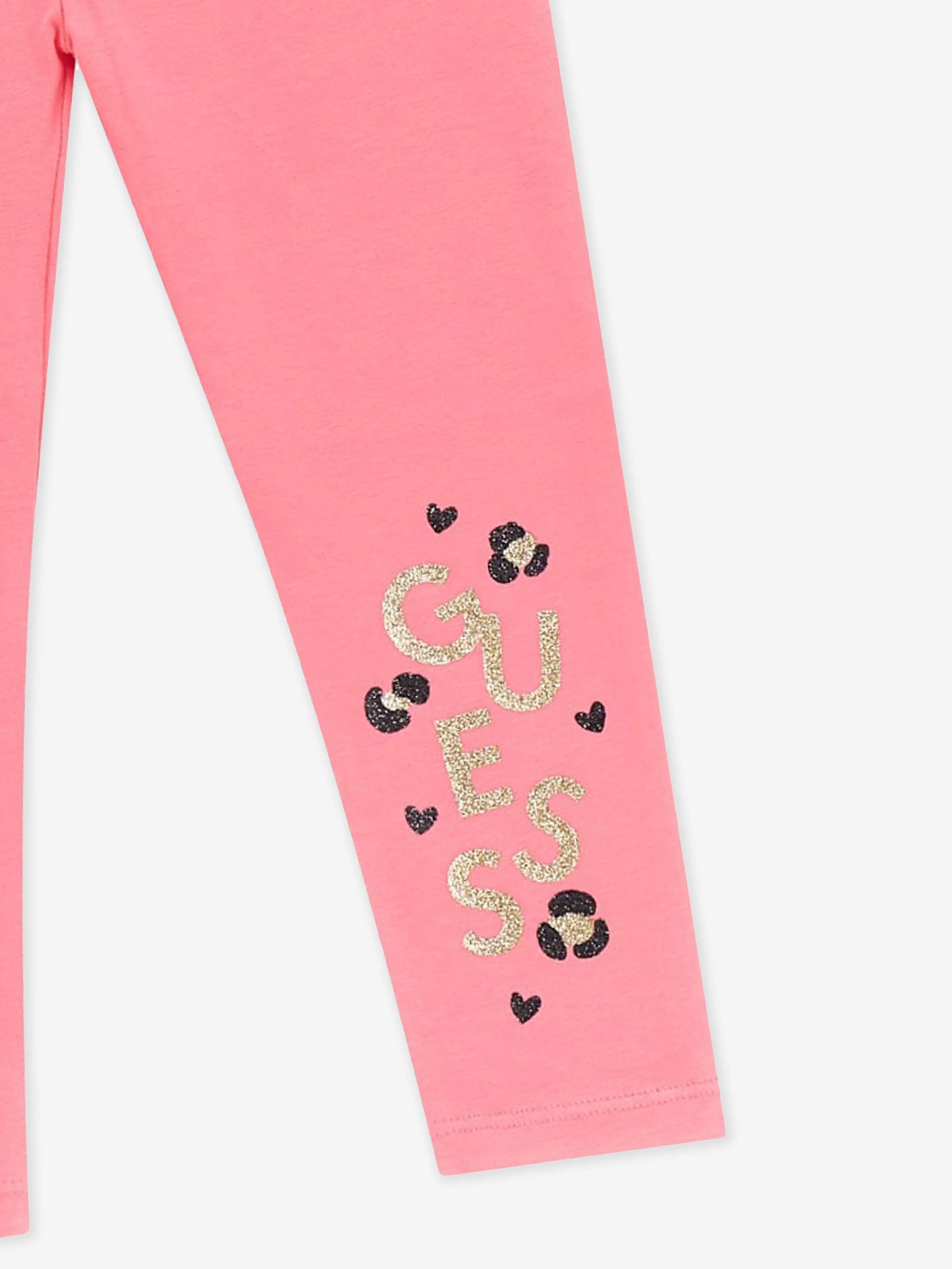 Guess Girls Logo Leggings in Pink