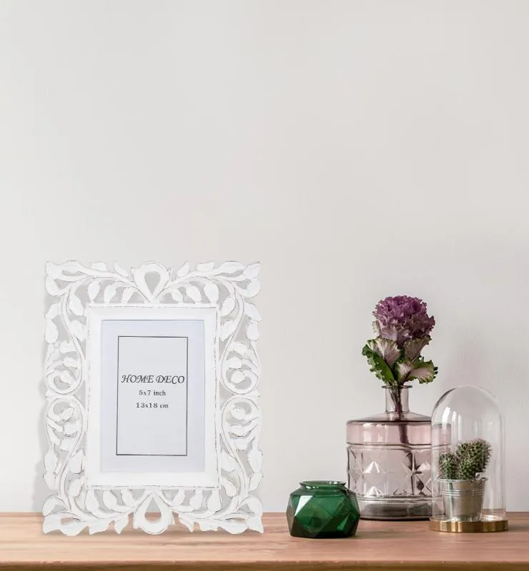 Hand-carved Negative Space Trellis Picture Frame