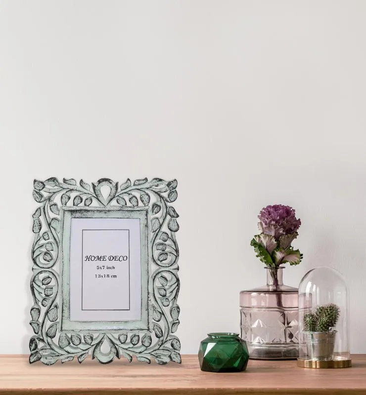 Hand-carved Negative Space Trellis Picture Frame