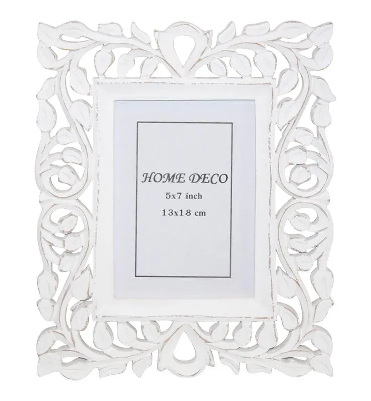 Hand-carved Negative Space Trellis Picture Frame