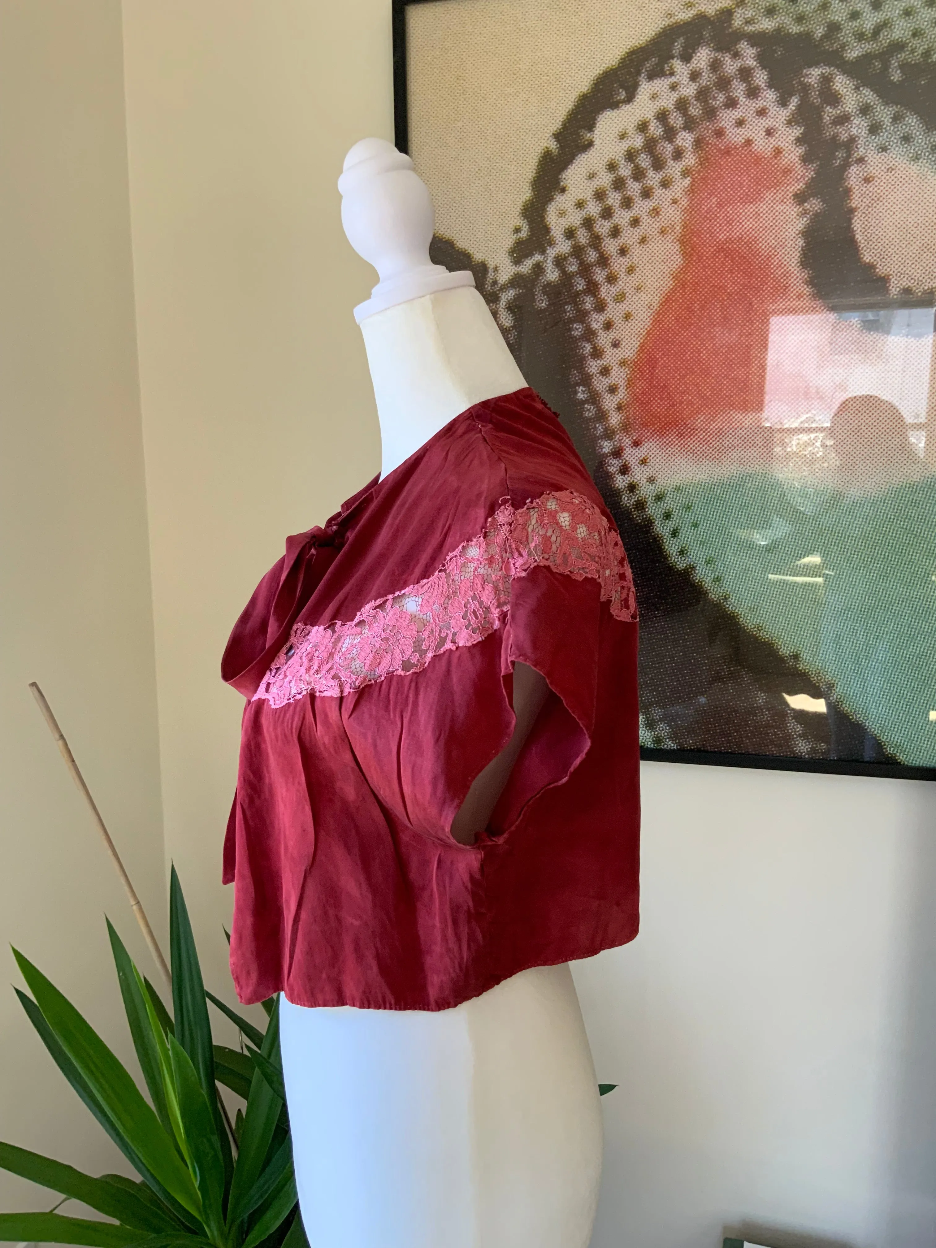 Hand Dyed Silk Bed Jacket - 30s -30A