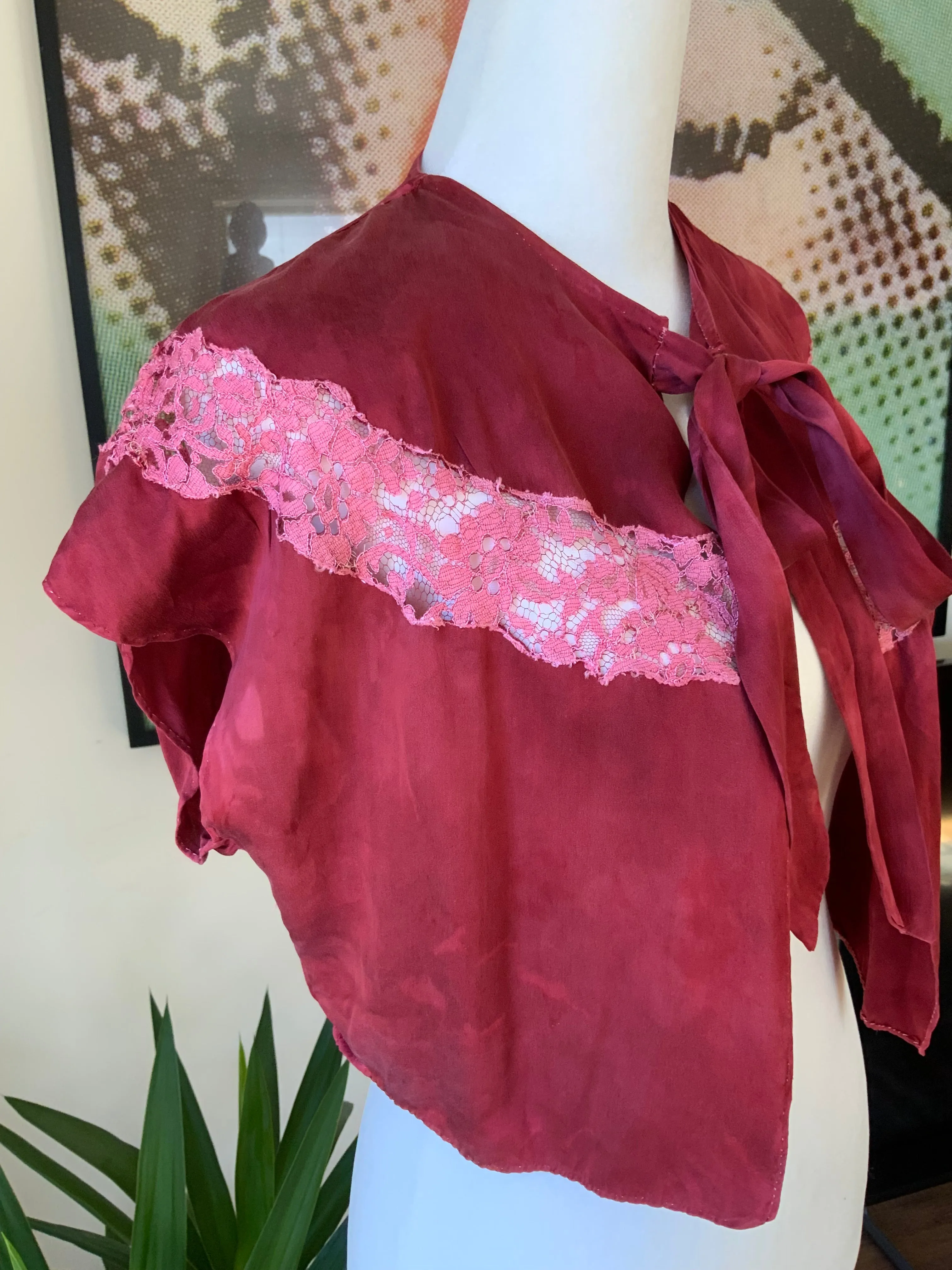 Hand Dyed Silk Bed Jacket - 30s -30A