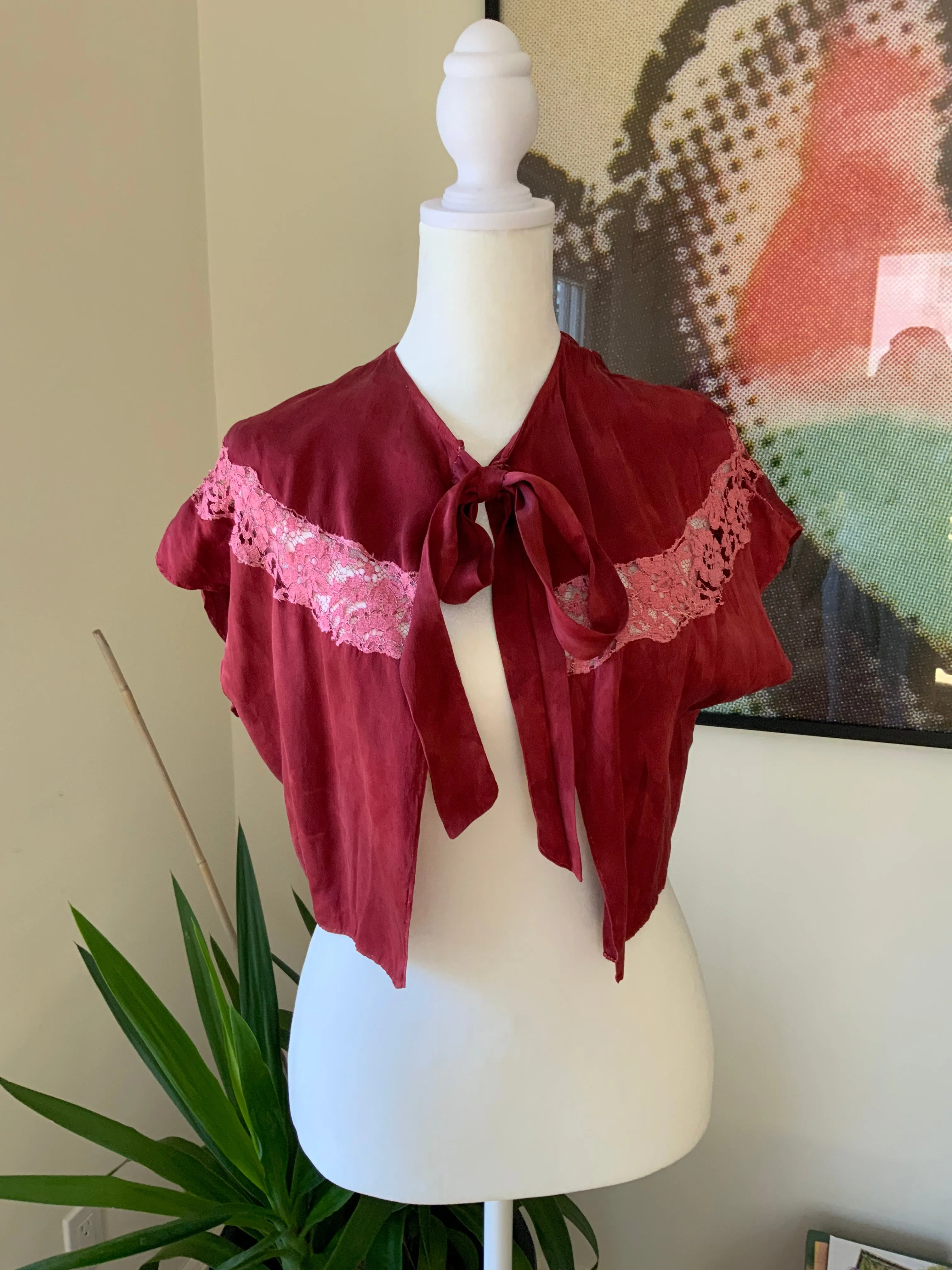 Hand Dyed Silk Bed Jacket - 30s -30A