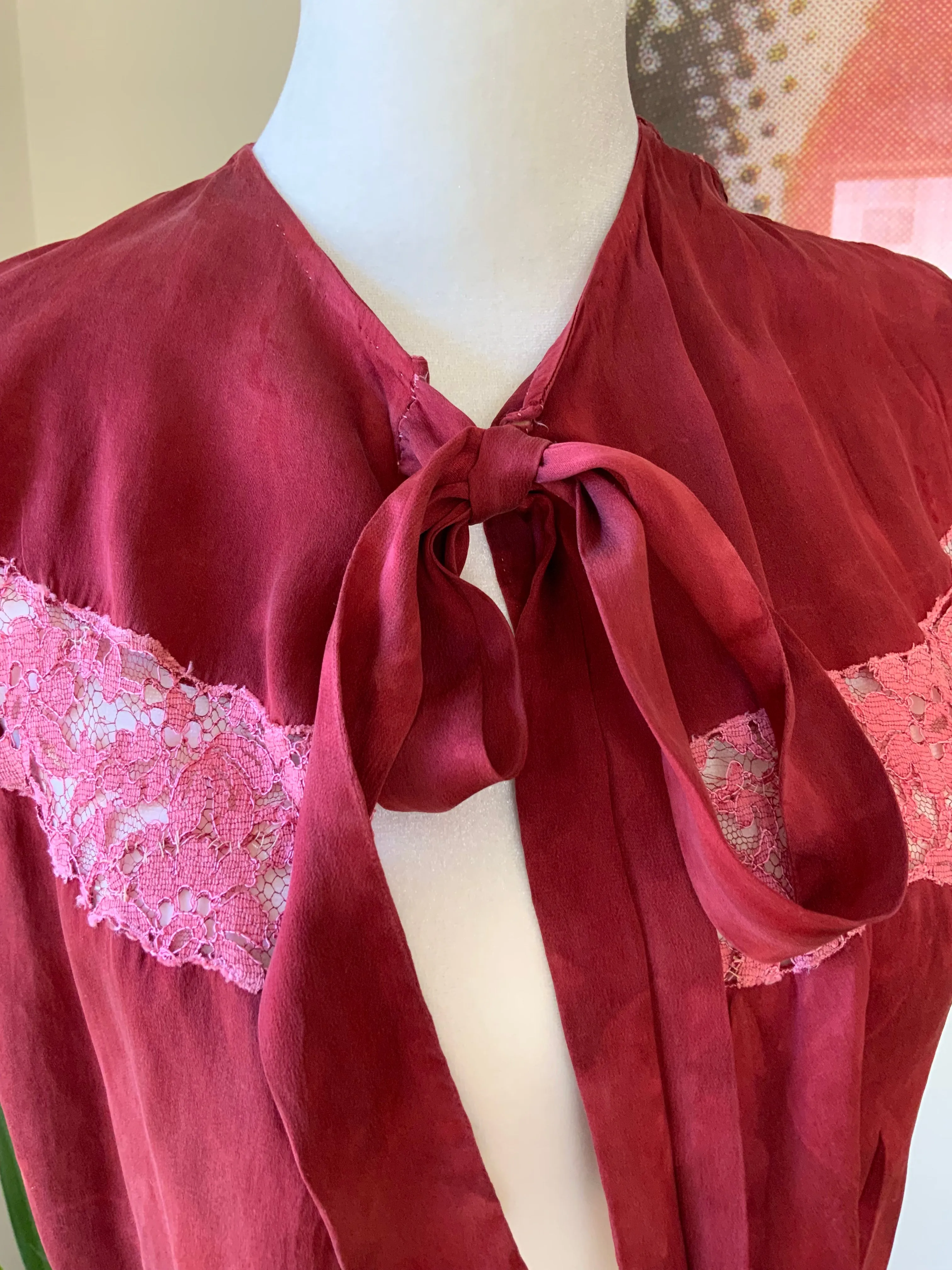 Hand Dyed Silk Bed Jacket - 30s -30A