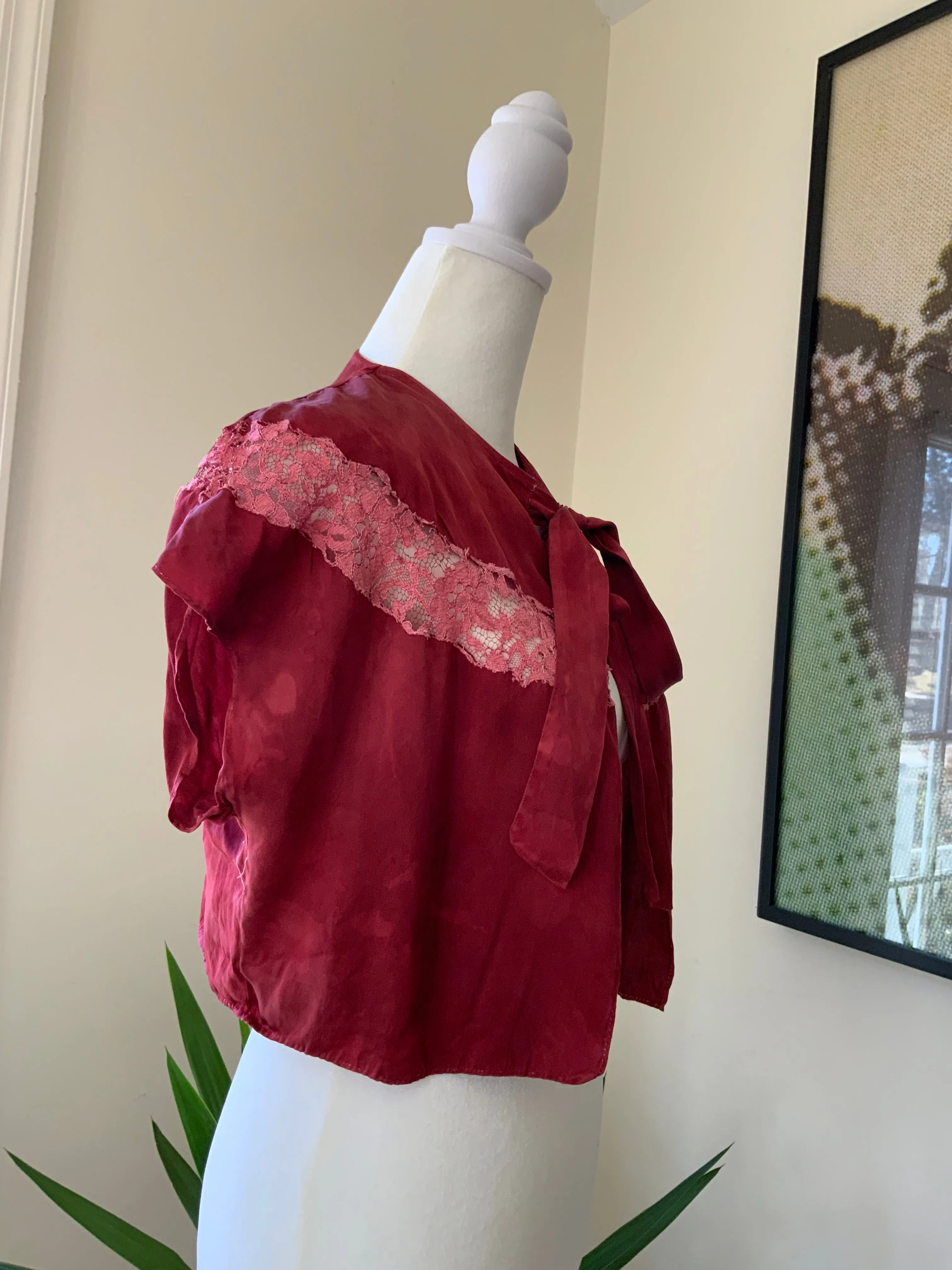 Hand Dyed Silk Bed Jacket - 30s -30A