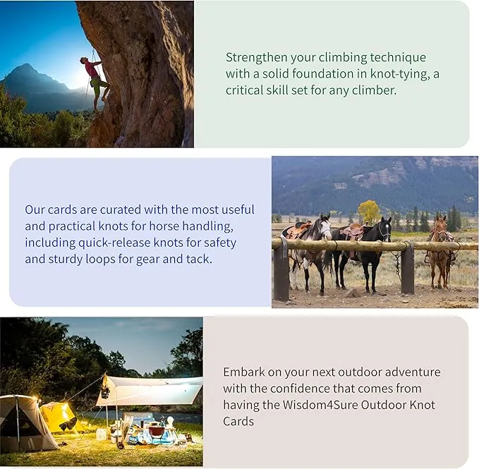 Harrison Howard Wisdom4Sure Comprehensive Knot Card Collection Horse, Outdoor, and Climbing Knots Card Set Waterproof Knot Tying Cards Ultimate Knot Guides