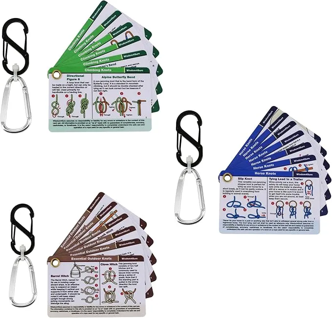 Harrison Howard Wisdom4Sure Comprehensive Knot Card Collection Horse, Outdoor, and Climbing Knots Card Set Waterproof Knot Tying Cards Ultimate Knot Guides