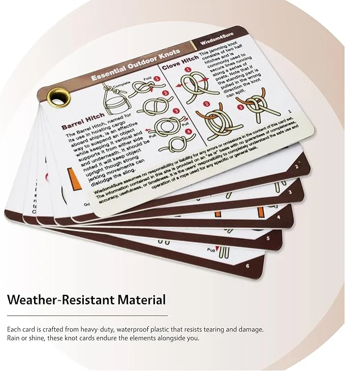 Harrison Howard Wisdom4Sure Comprehensive Knot Card Collection Horse, Outdoor, and Climbing Knots Card Set Waterproof Knot Tying Cards Ultimate Knot Guides