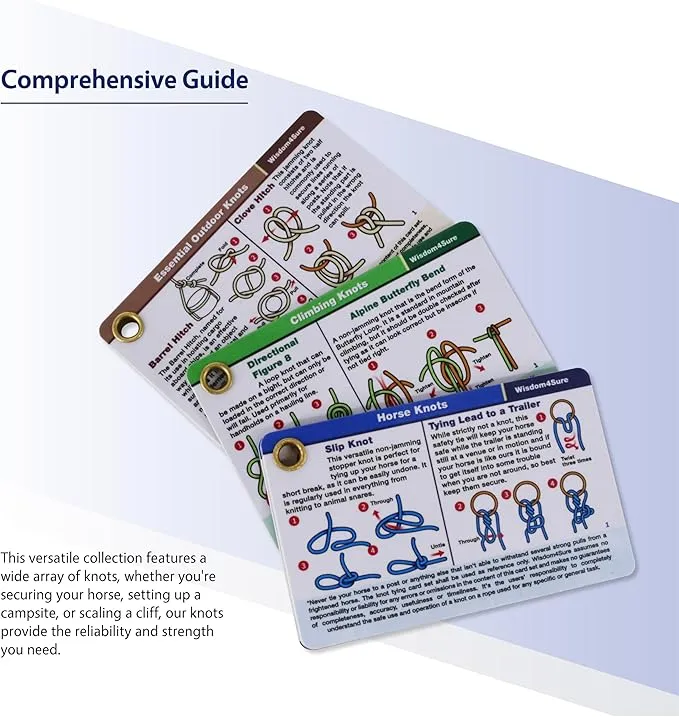 Harrison Howard Wisdom4Sure Comprehensive Knot Card Collection Horse, Outdoor, and Climbing Knots Card Set Waterproof Knot Tying Cards Ultimate Knot Guides