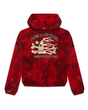 Hellstar Sports Red Tye-Dye Skull Hoodie