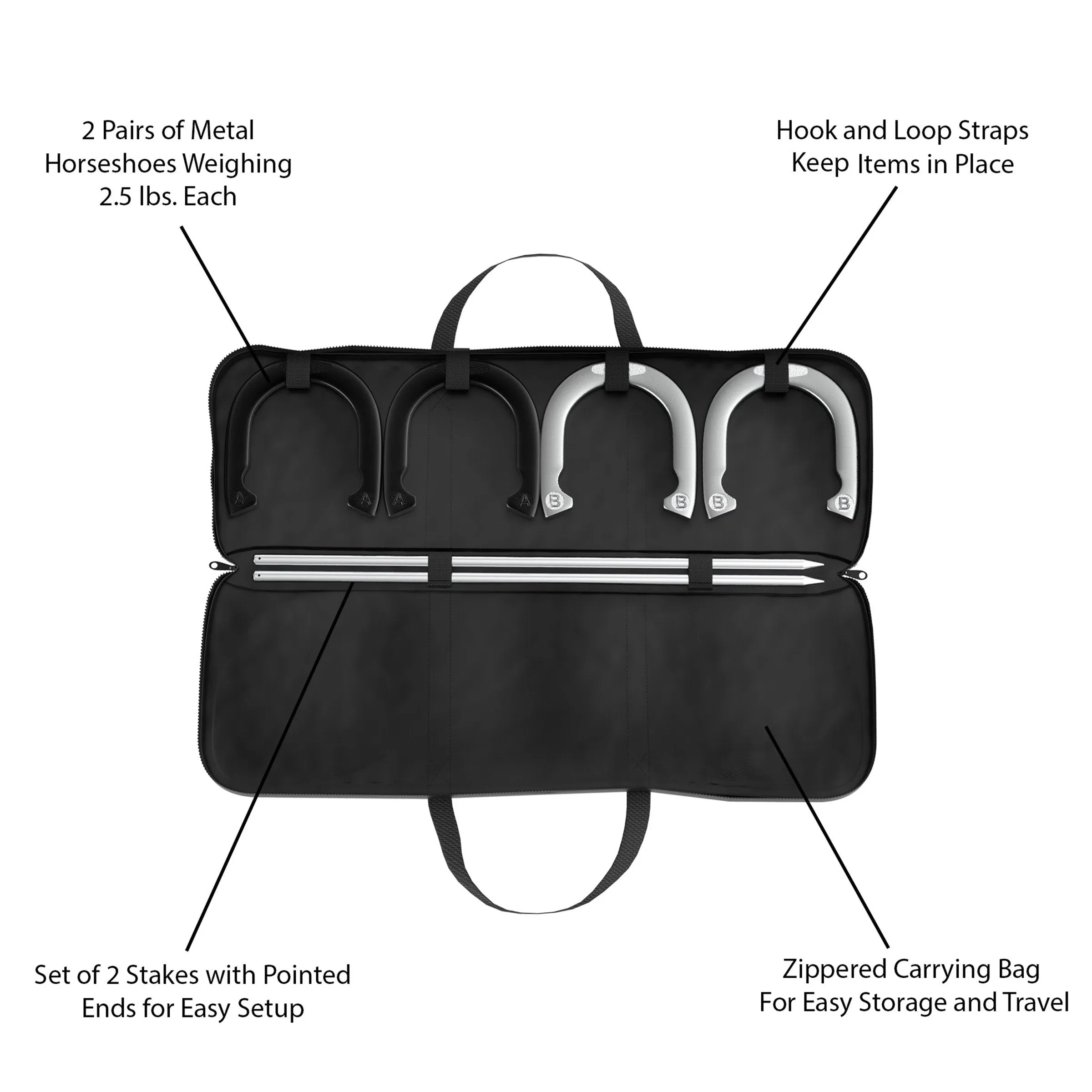 Hey! Play! Trademark Games Professional Horseshoe Set - Heavy Duty