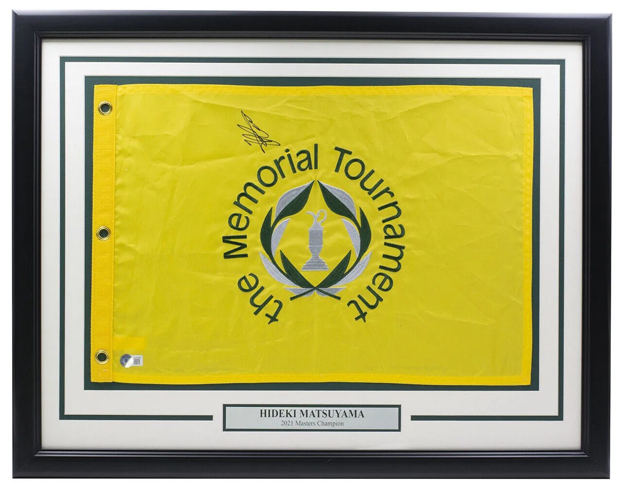 Hideki Matsuyama Signed Framed The Memorial Tournament Golf Flag BAS