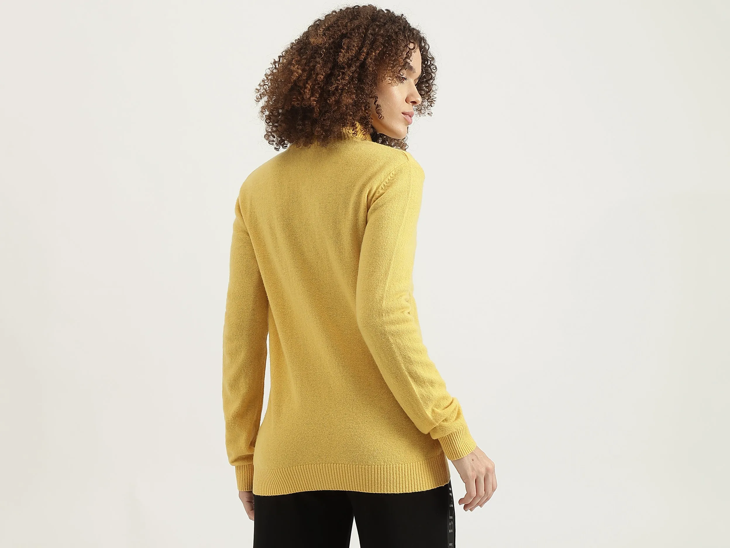 High Neck Solid Cardigan Sweater