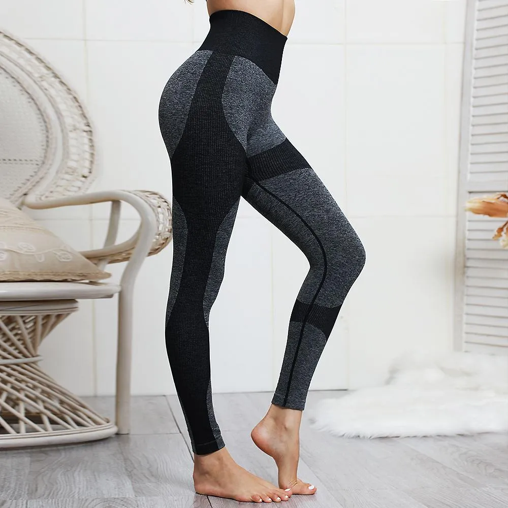 High Waist Athletic Seamless Yoga Leggings-Stretch Sports Bra