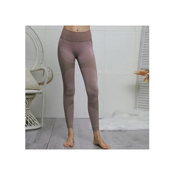 High Waist Athletic Seamless Yoga Leggings-Stretch Sports Bra