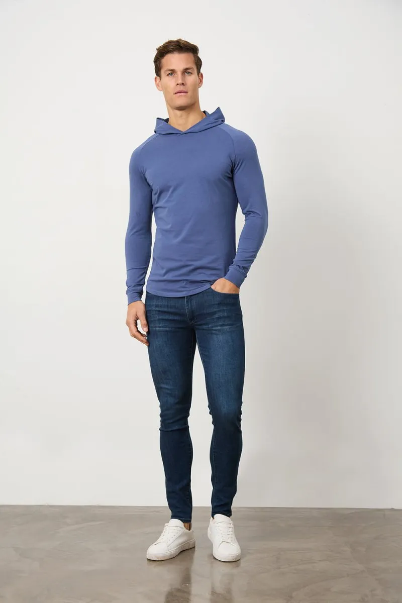 Hooded Top in Denim Blue