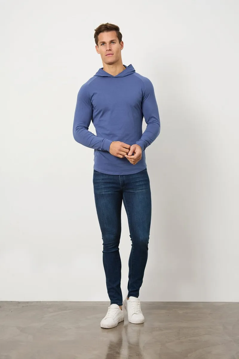 Hooded Top in Denim Blue