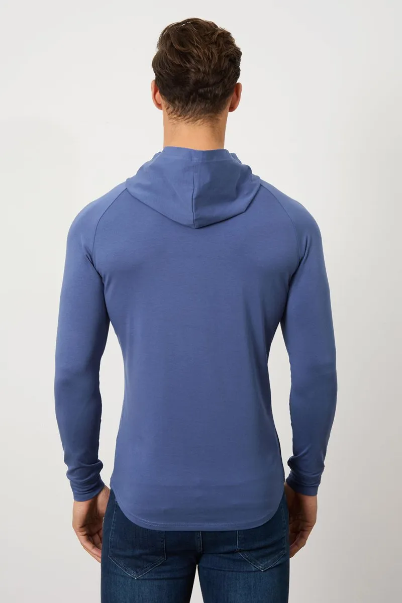 Hooded Top in Denim Blue