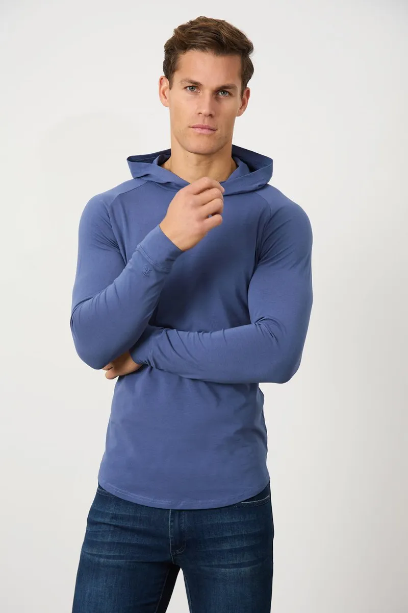 Hooded Top in Denim Blue