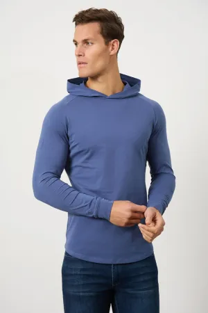 Hooded Top in Denim Blue
