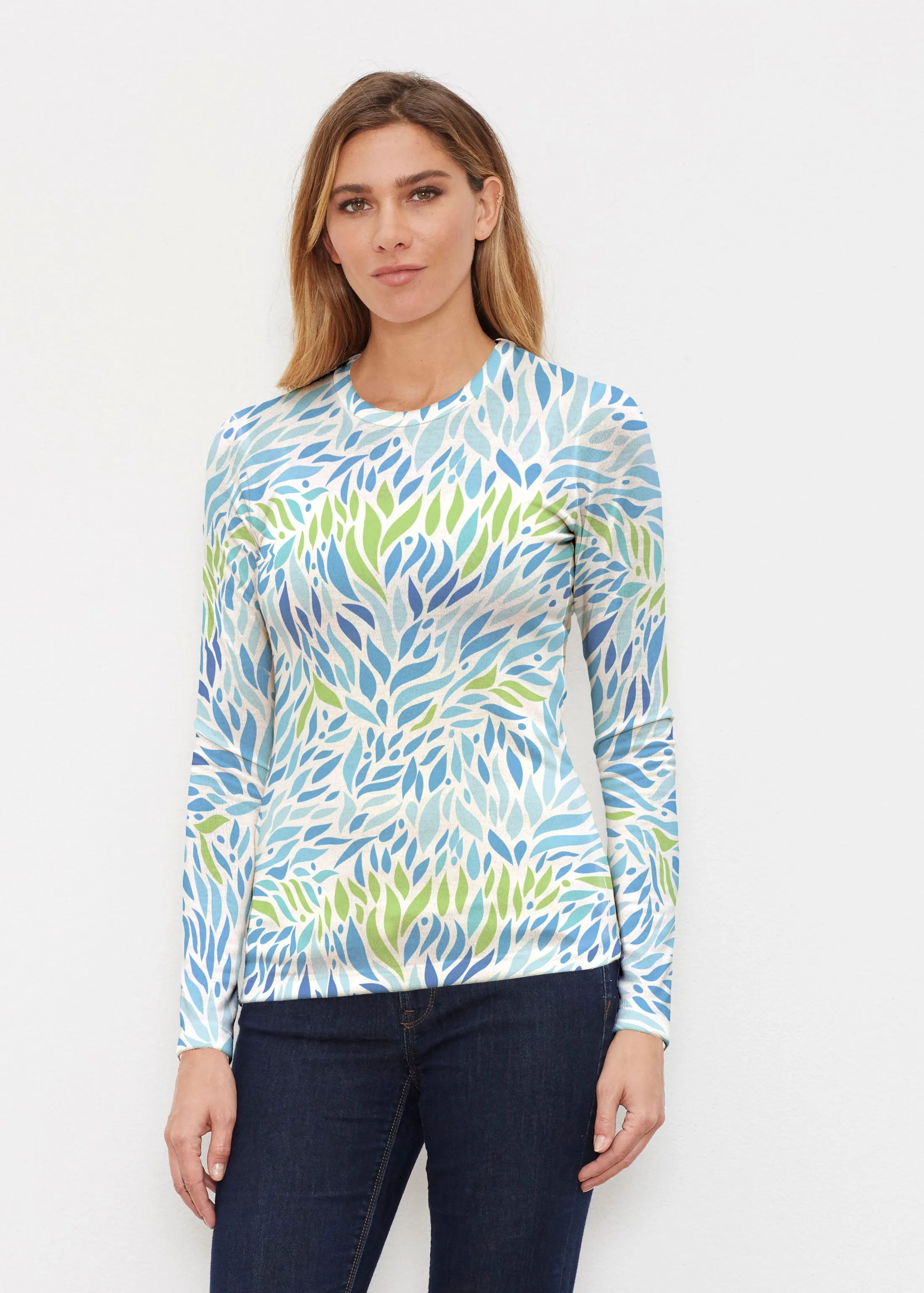 Hotsy Totsy Blue (8143) ~ Butterknit Long Sleeve Crew Top