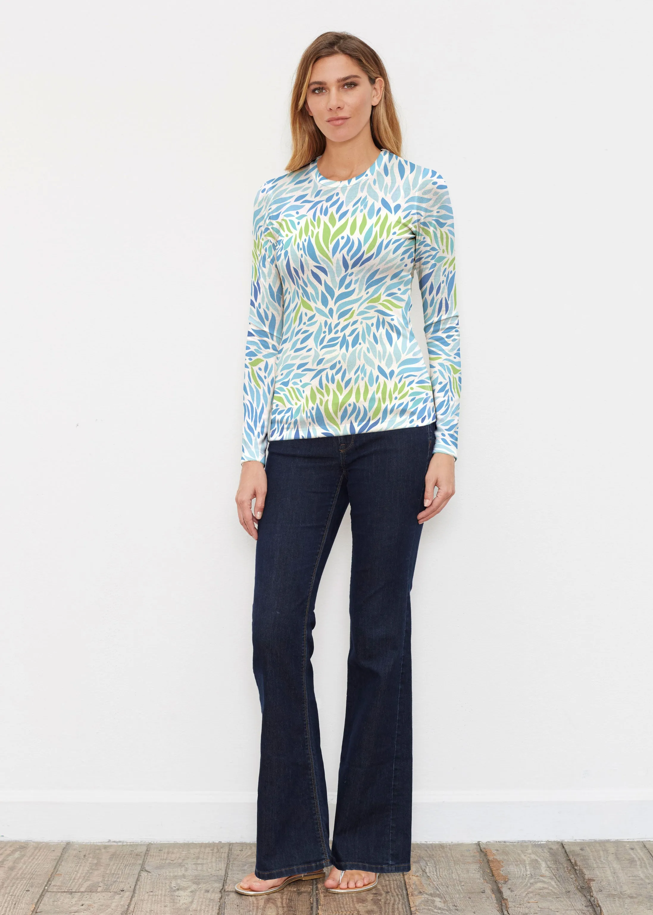 Hotsy Totsy Blue (8143) ~ Butterknit Long Sleeve Crew Top