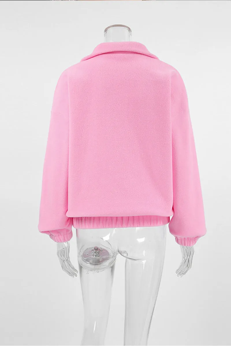 HTT1035 Cozy Vibes Quarter-Zip Fleece Top