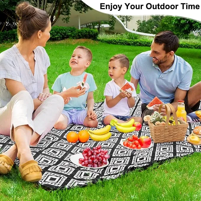 ICOSY Large Picnic Outdoor Blankets, 78" x 59" Beach Camping Blanket Waterproof Sandproof Picnic Camping Mat Camping Gear Essentials