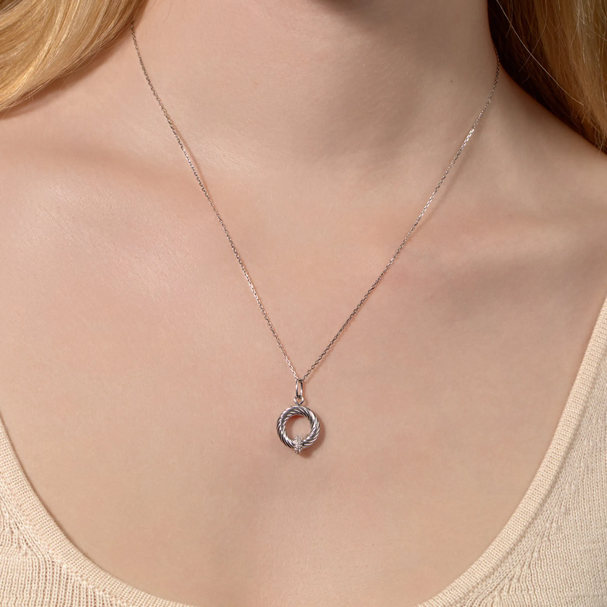 Italian Cable Diamond Necklace