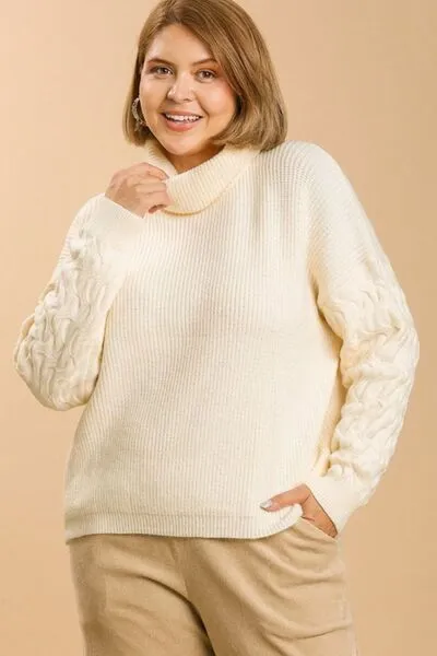 Ivory Turtle Neck Long Sleeve Sweater