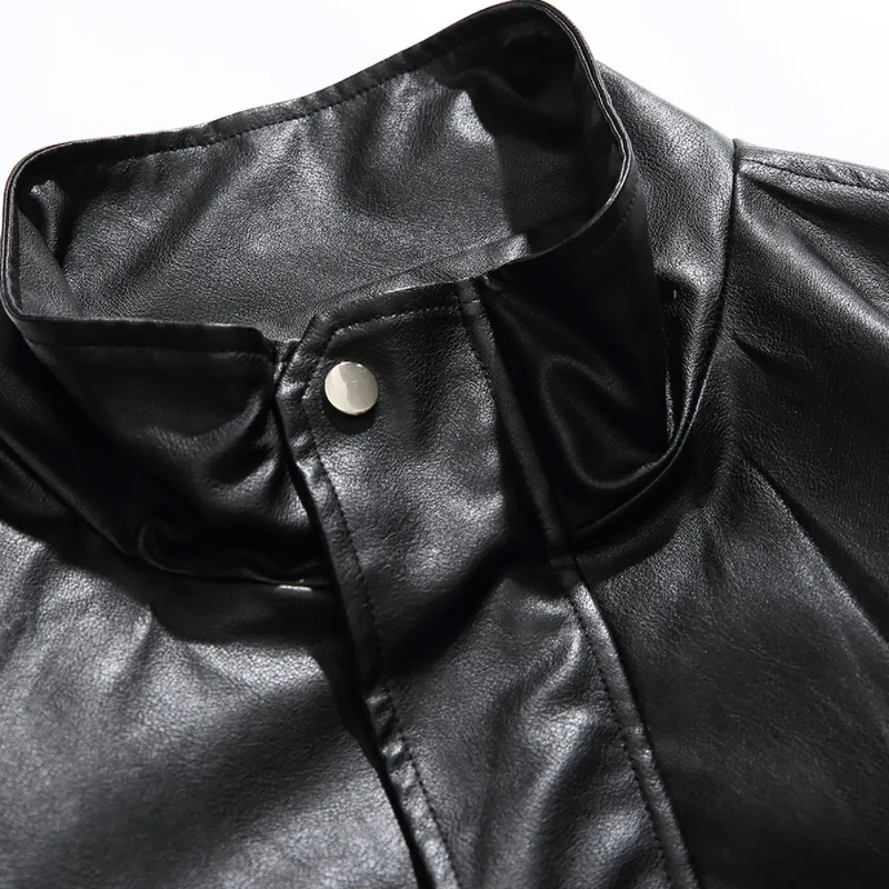 Japanese Solid Color PU Jacket