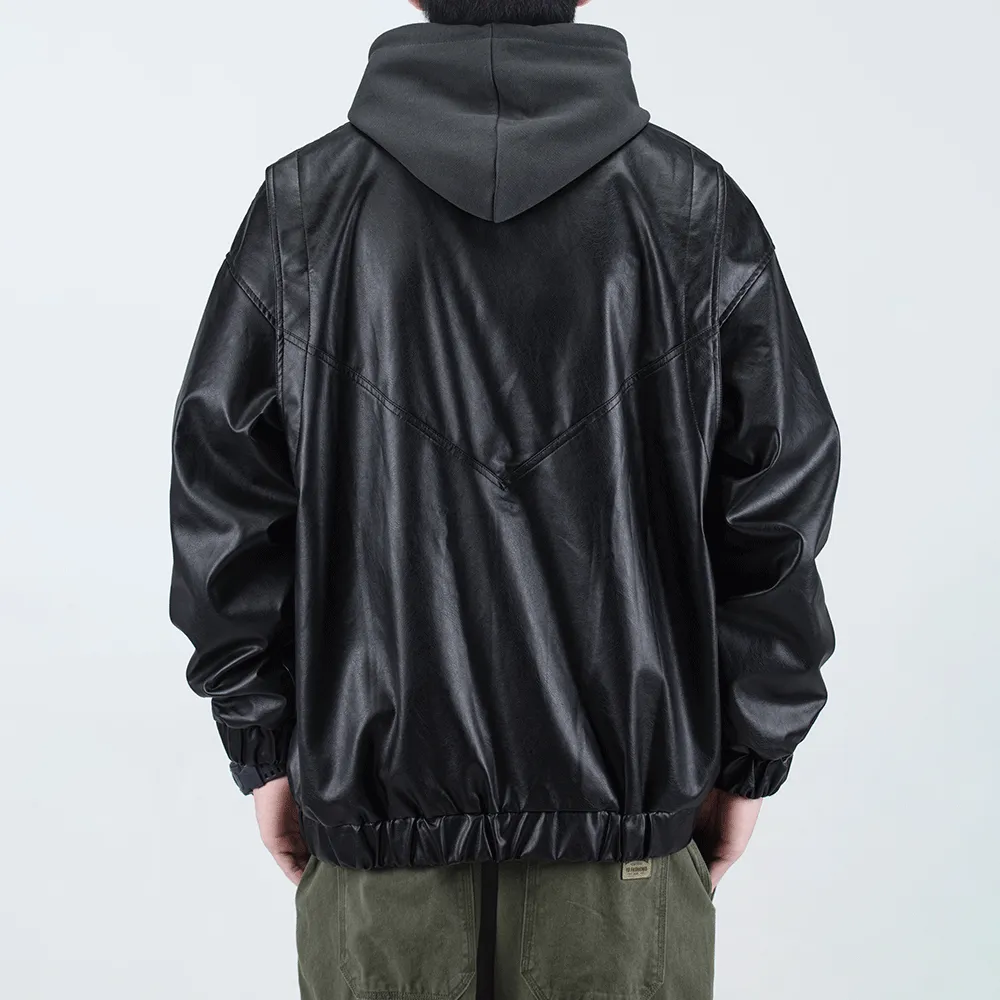 Japanese Solid Color PU Jacket