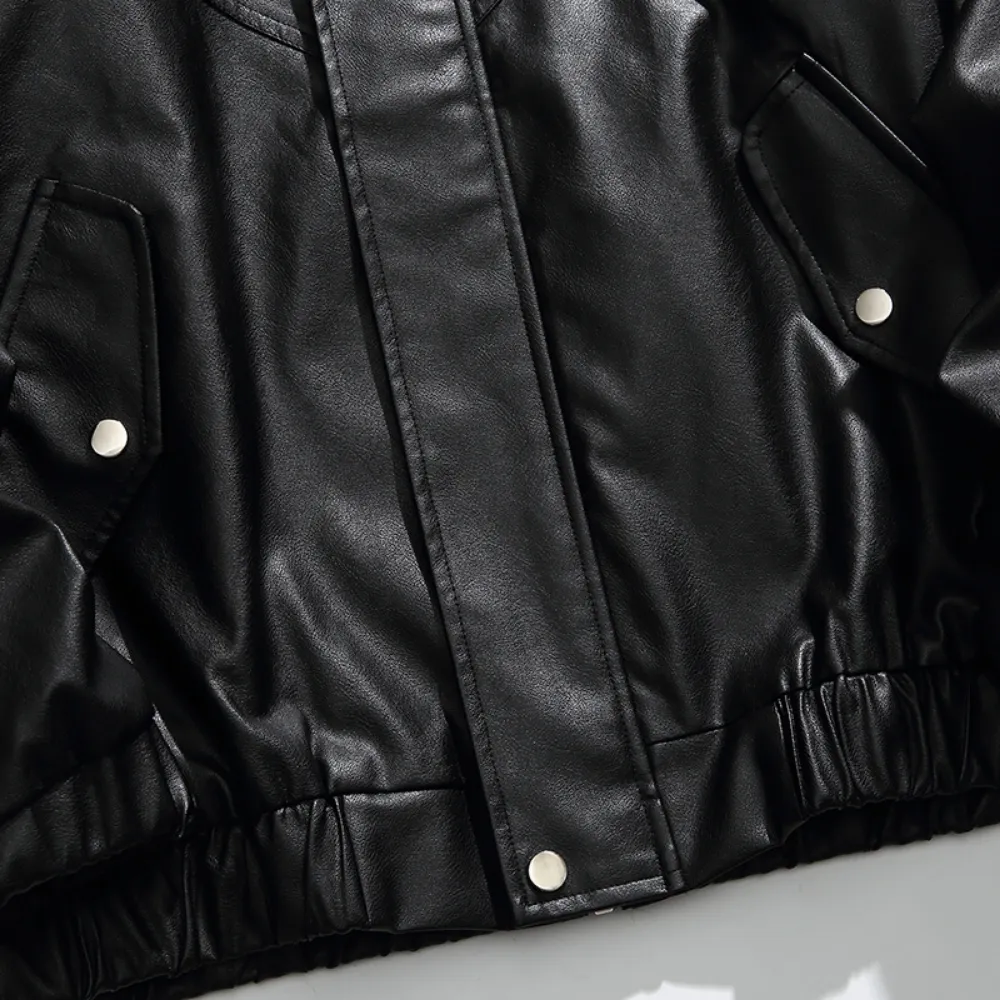 Japanese Solid Color PU Jacket