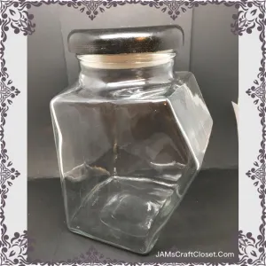 Jar Cookie Vintage Green Glass Storage Container Canister Black Stopper Kitchen Decor
