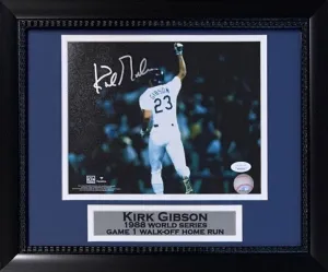 Kirk Gibson Autographed Dodgers 1988 World Series Home Run 8x10 Framed Photo JSA