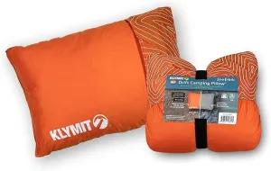 Klymit Drift Camping Pillow, Shredded Memory Foam Travel Pillow with Reversible Cover for Outdoor Use, Orange, Large