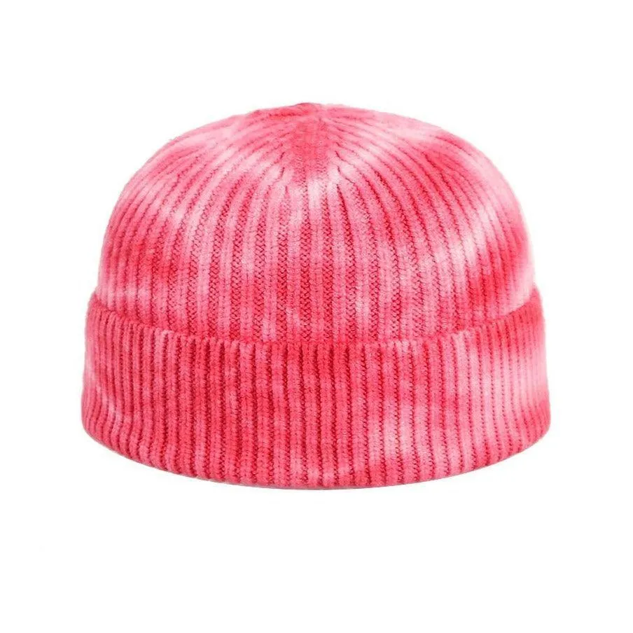 Knitted Tie Dye Cuffed Beanie