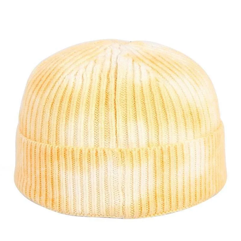 Knitted Tie Dye Cuffed Beanie