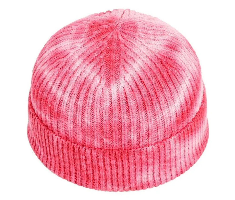 Knitted Tie Dye Cuffed Beanie