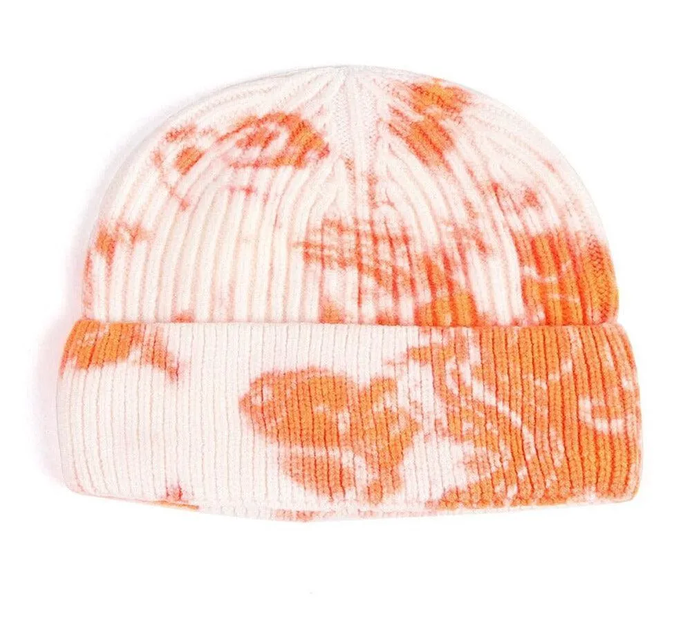 Knitted Tie Dye Cuffed Beanie