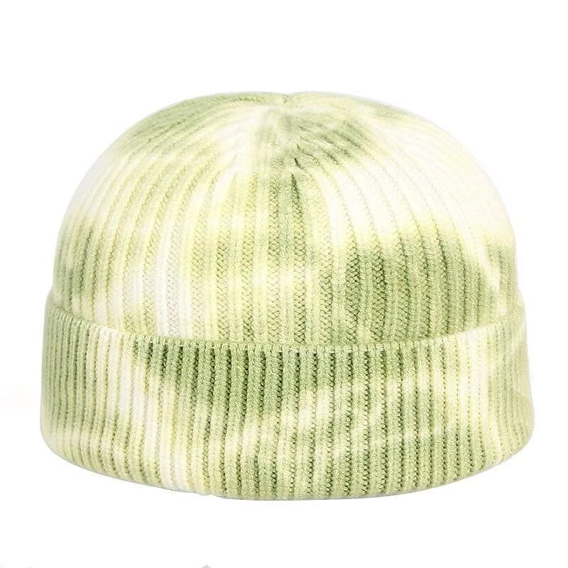 Knitted Tie Dye Cuffed Beanie