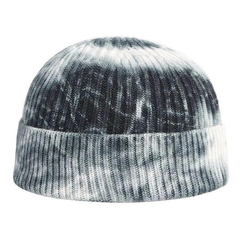 Knitted Tie Dye Cuffed Beanie