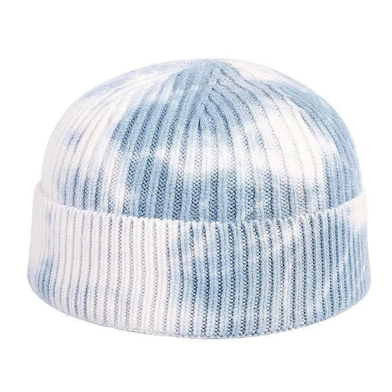 Knitted Tie Dye Cuffed Beanie