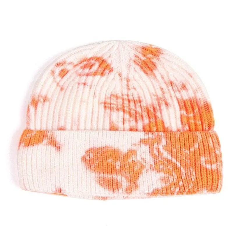 Knitted Tie Dye Cuffed Beanie