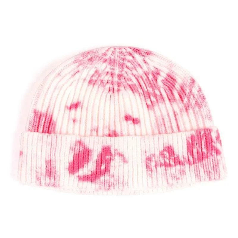 Knitted Tie Dye Cuffed Beanie