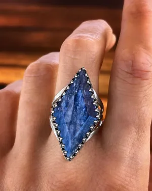Kyanite ring in silver - size 8 1/4