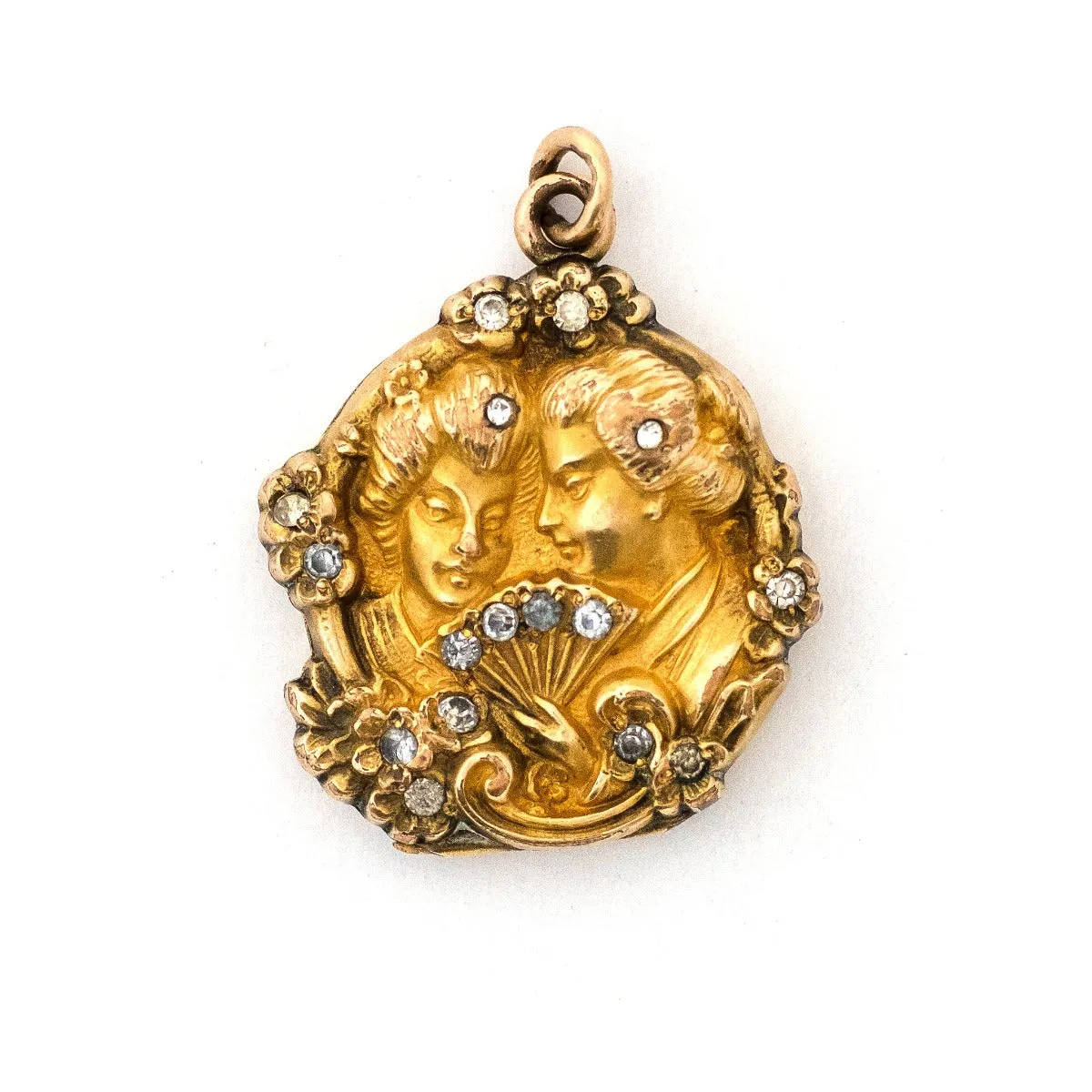 Ladies with Fan Antique Locket