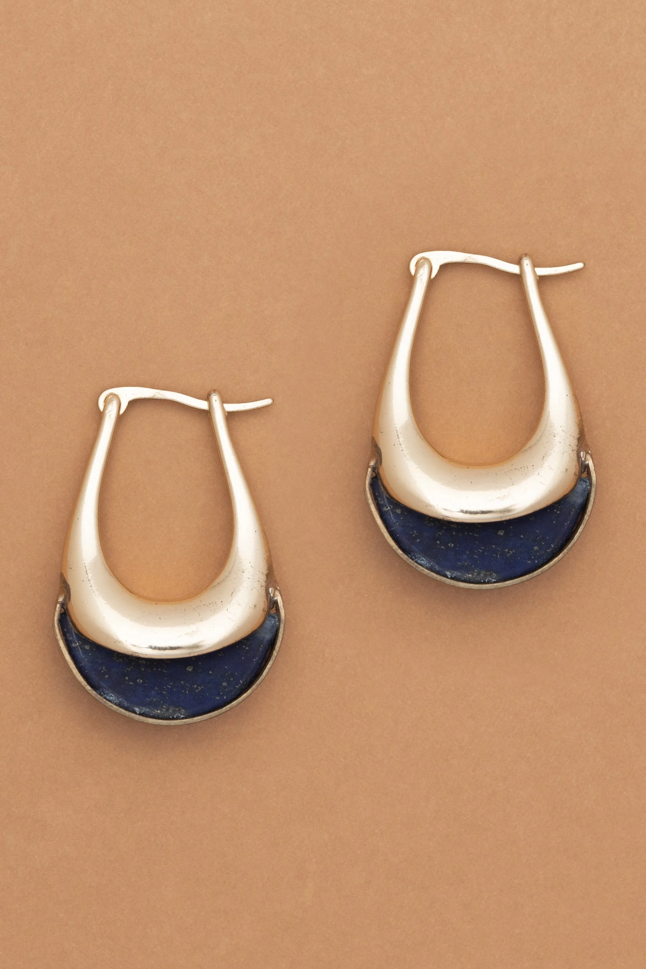 Lapis Lazuli Gold Lever Back Earrings